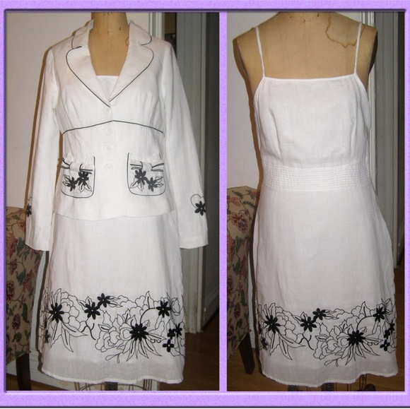 NWT Crisp white LAPIS  dress and jacket set M 8-10 - Picture 3 of 10